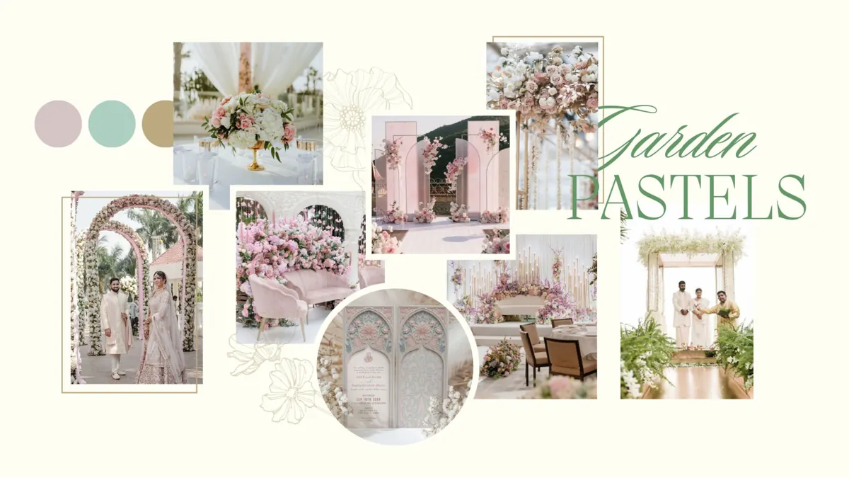 Garden Pastels wedding decor moodboard