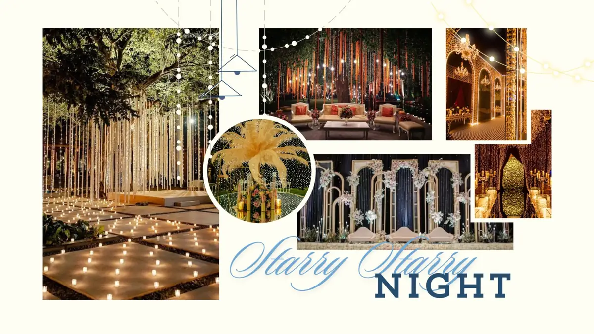 Starry Night wedding decor moodboard